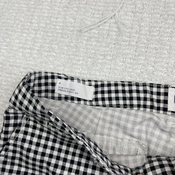 GAP Slim City Crop Pants Black & White Gingham Plaid Women’s Size 4 Casual - Picture 6 of 11
